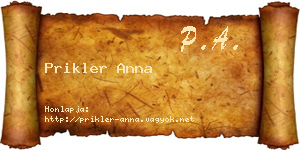 Prikler Anna névjegykártya