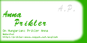 anna prikler business card